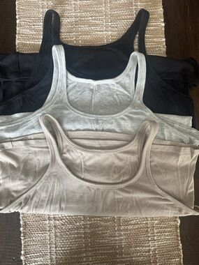 Lululemon Women’s Ribbed Tank Top - Black, gray & Tan SELLING AS A SET OF 3